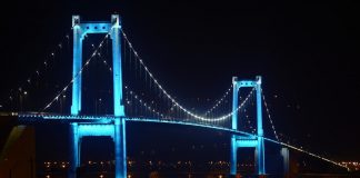 vẻ đẹp cây cầu thuận phước về đêm