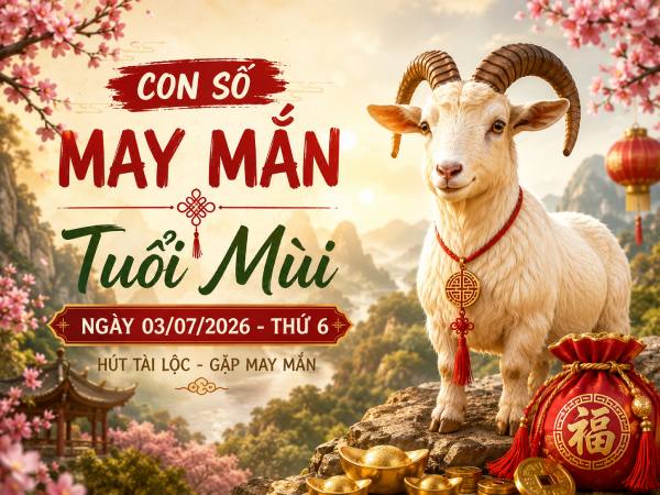 Con số may mắn tuổi Mùi ngày 03/07/2026 Thứ 6 chi tiết